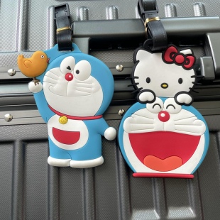 日系动漫哆啦A梦叮当猫卡通PVC行李牌旅行防丢失标签牌行李箱挂牌