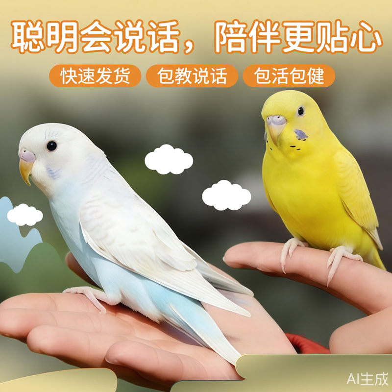 纯手养 能说话人工繁育虎皮鹦鹉亲人粘人观赏宠物 健康幼鸟健康
