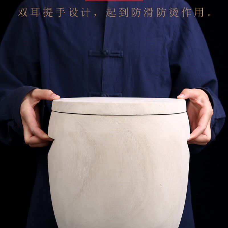 厨房家用蒸饭木桶蒸子蒸笼整木梧桐木制商用蒸格纯手工蒸桶
