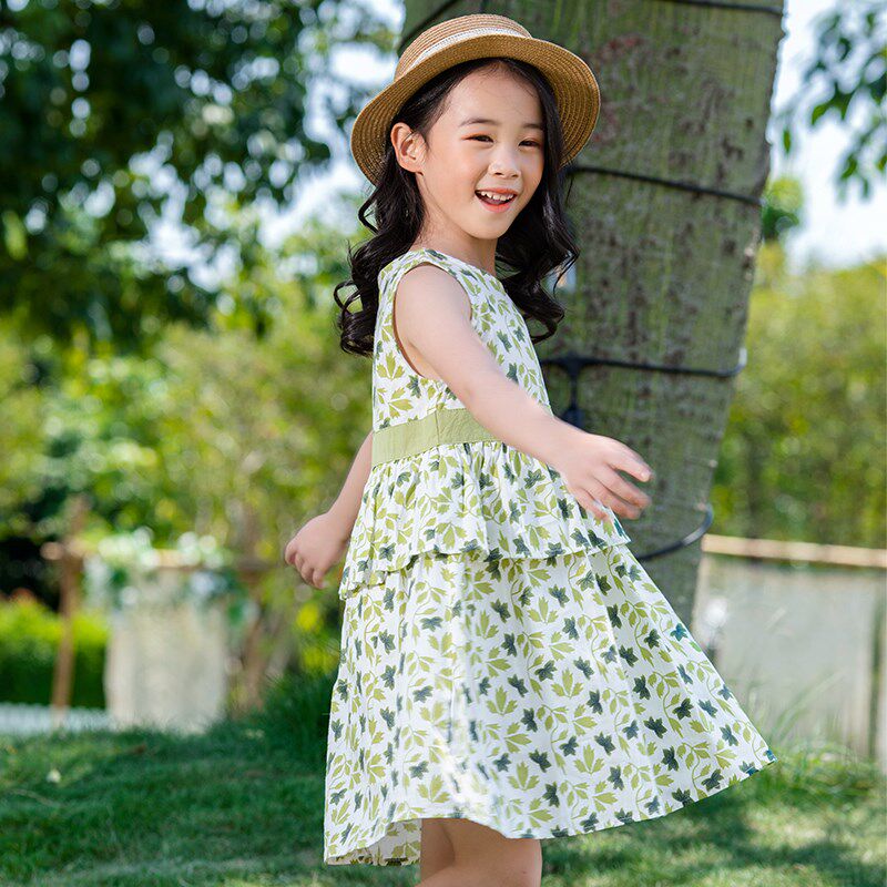 女中大童淑女裙子夏装2025新款亲子儿童碎花公主姐妹小女孩连衣裙