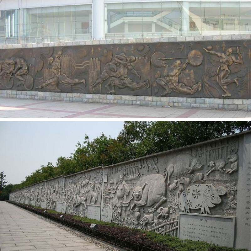 成都铜浮雕景墙校园浮雕墙玻璃钢仿铜浮雕广场文化背景墙砂岩石墙