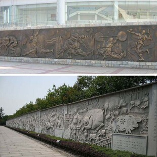 成都铜浮雕景墙校园浮雕墙玻璃钢仿铜浮雕广场文化背景墙砂岩石墙