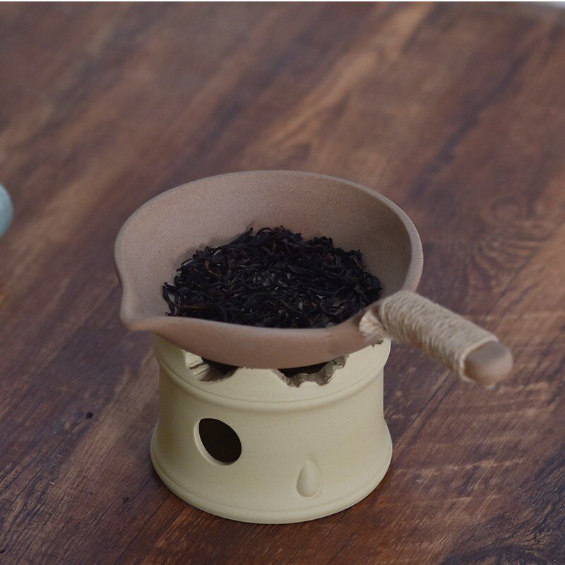 烤奶茶提香器围炉煮茶焙茶叶炒茶器炒米盘醒茶碟子复古烤茶盘中式