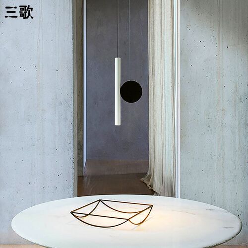 三歌北欧创意简约餐厅灯具侘寂风书房卧室客厅背景墙床头磁吸吊灯