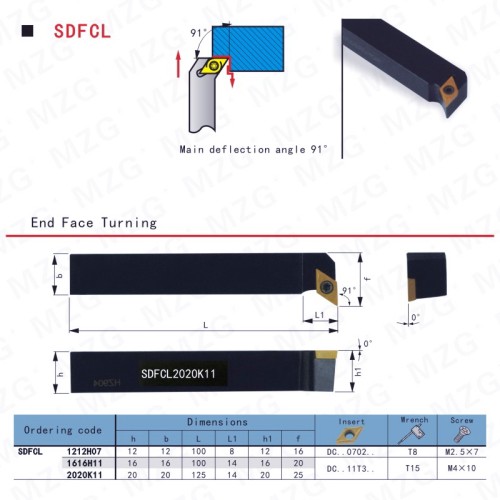 MZG数控排刀式外圆精车刀杆SDFCR SDFCL 1212H07 1616H11 2020K11