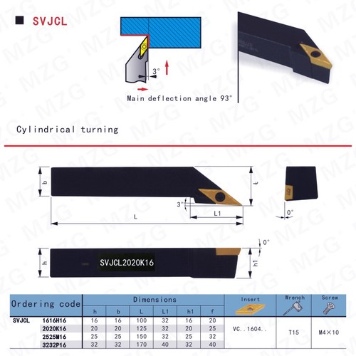MZG数控93度圆弧槽加工内孔车刀杆SVJCR/L1010/1616H/2020K/2525M