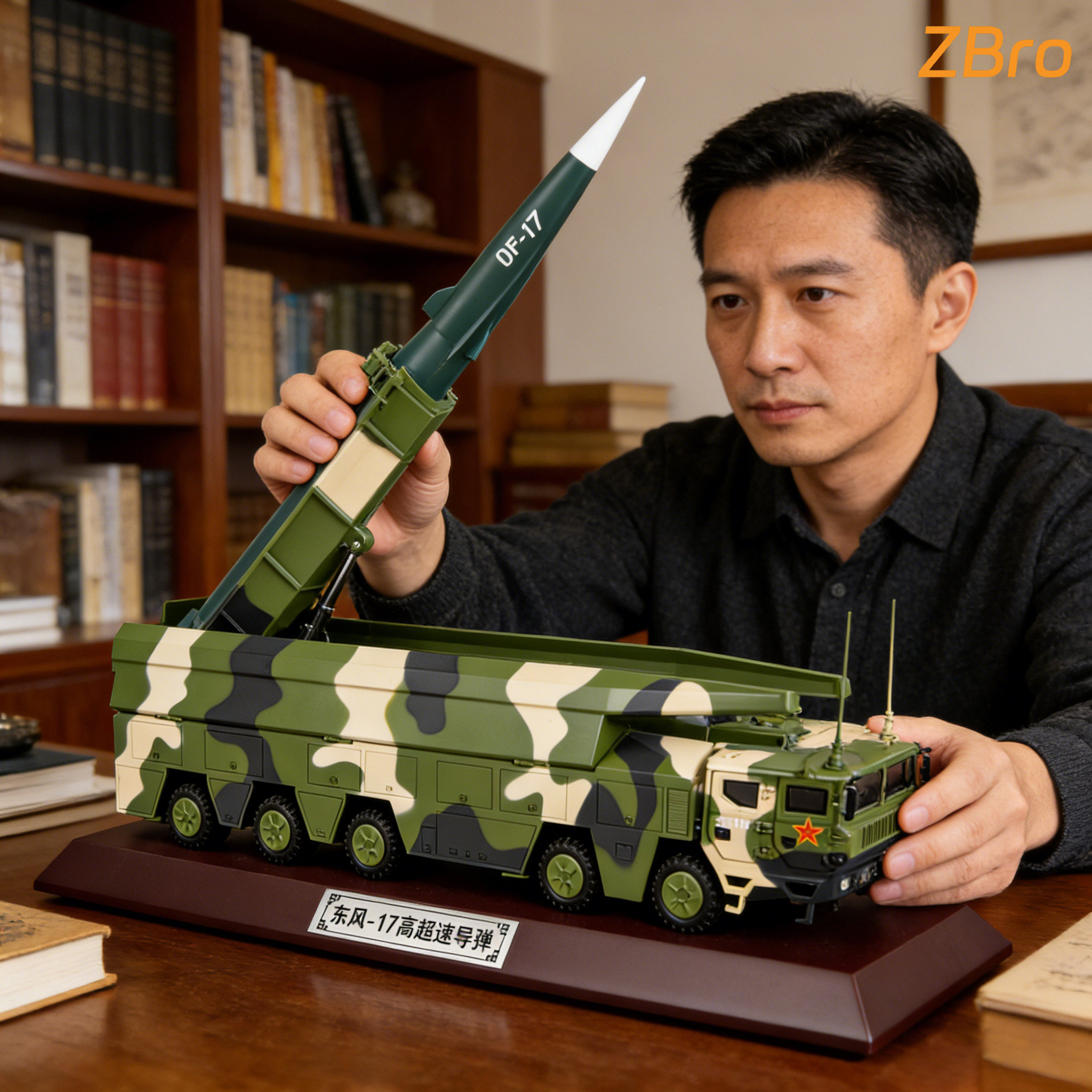 ZBRO130东风17合金发射车模型