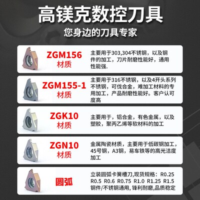 走心机立装浅槽刀TGF32R/L100正反刀粒数控切槽切断铝件亮面专用