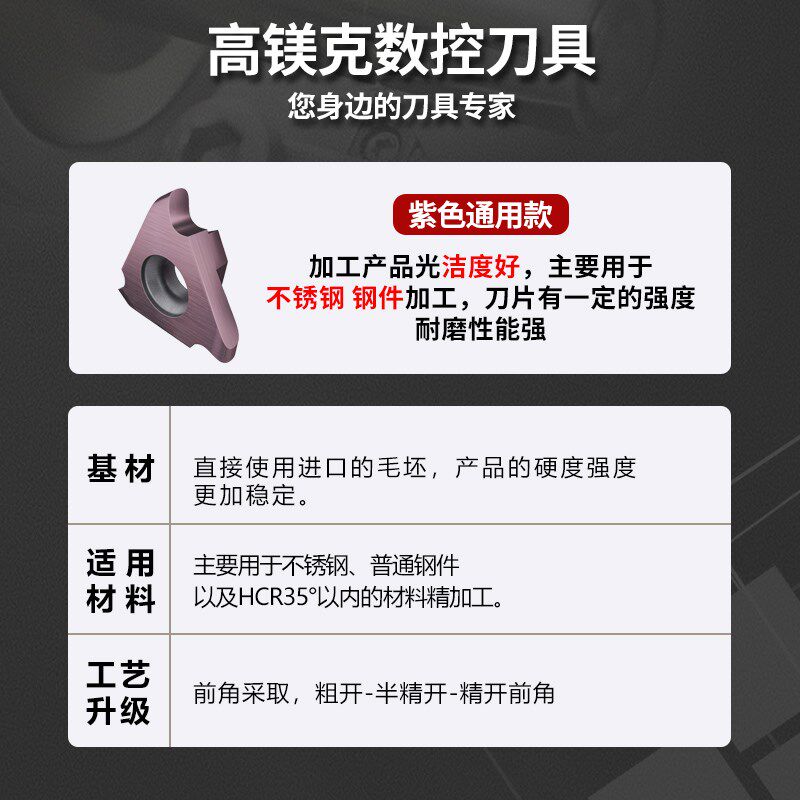 数控槽刀外圆切槽刀片GBA43R圆弧立装浅槽刀片高镁克切槽刀片刀杆 - 实物图