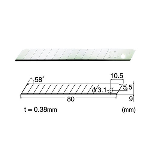 NT CUTTER美工刀片切割墙纸贴膜介刀裁纸9mm小号BA-160刀片