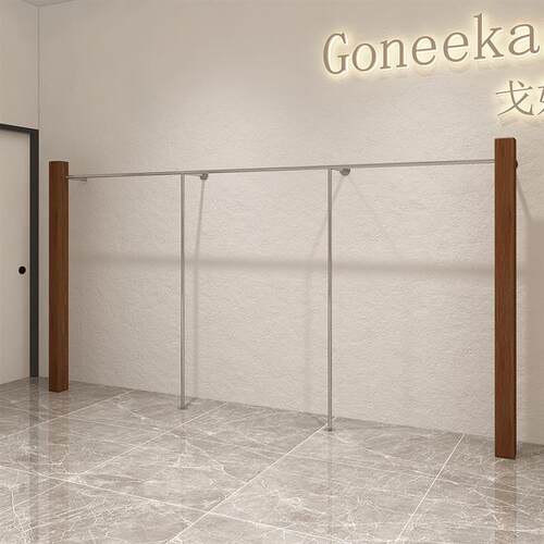 服装店展示架不锈钢陈列架落地式货架胡桃童装女装店专用挂衣架