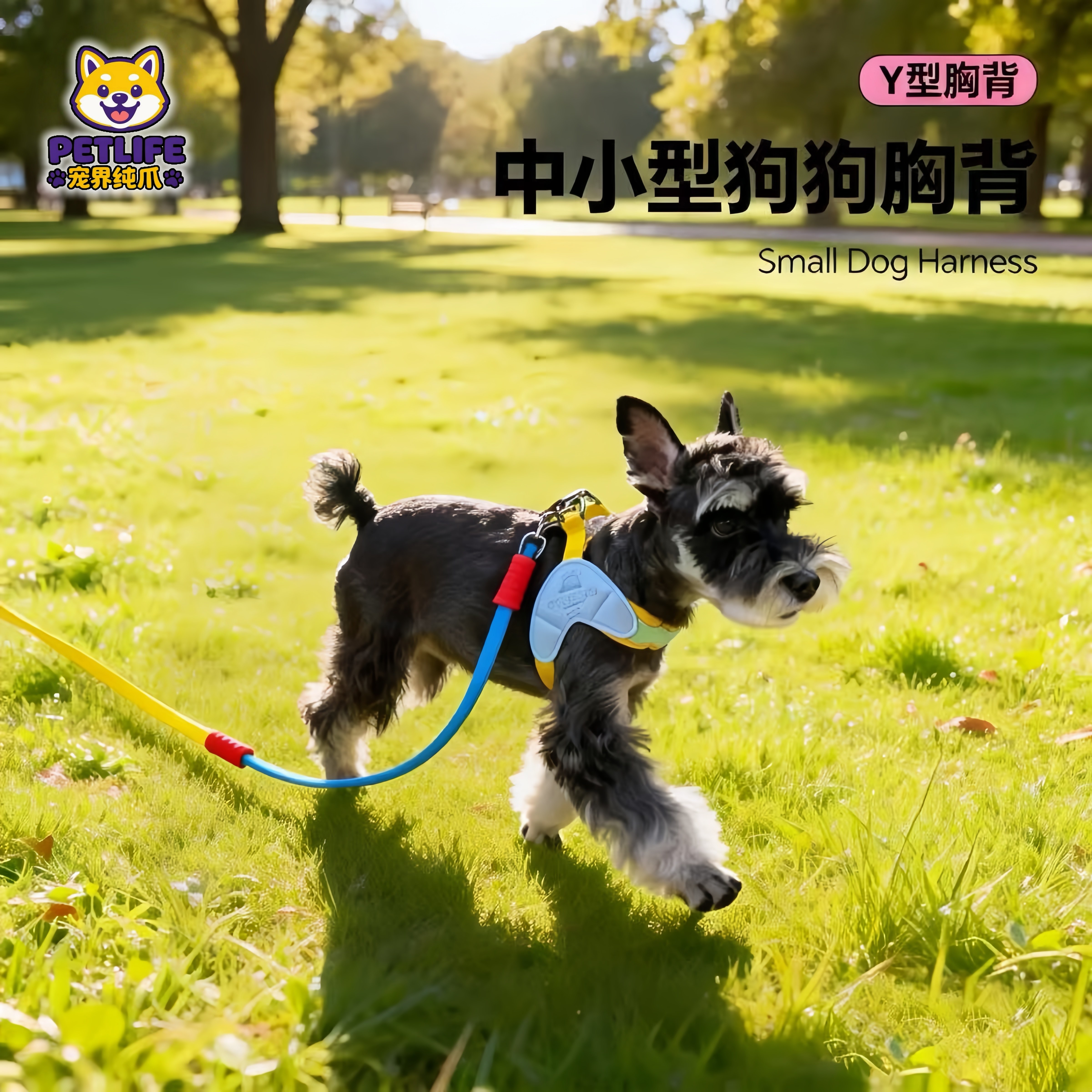 背心式狗狗胸背带牵引绳放拉扯小中大型犬透气手提防爆冲遛狗链子