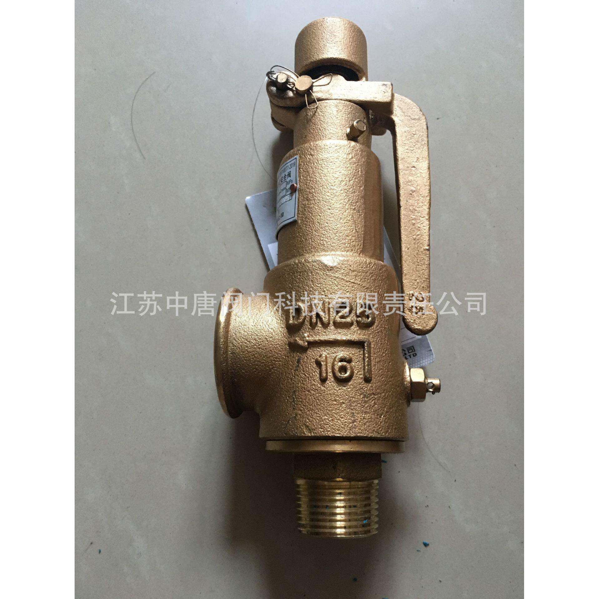 A28W-10T/16T全铜丝扣安全阀 外螺纹铜安全阀 弹簧式黄铜安全阀