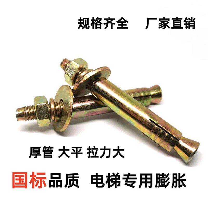 整箱包邮国标镀彩锌白锌电梯专用膨胀螺丝电梯壁虎大平垫电梯膨胀
