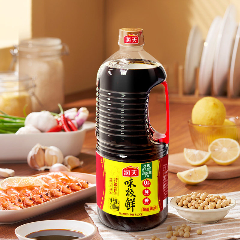 【百补】海天味极鲜酱油2.09kg特级生抽黄豆酿造酱汁家用厨房炒菜