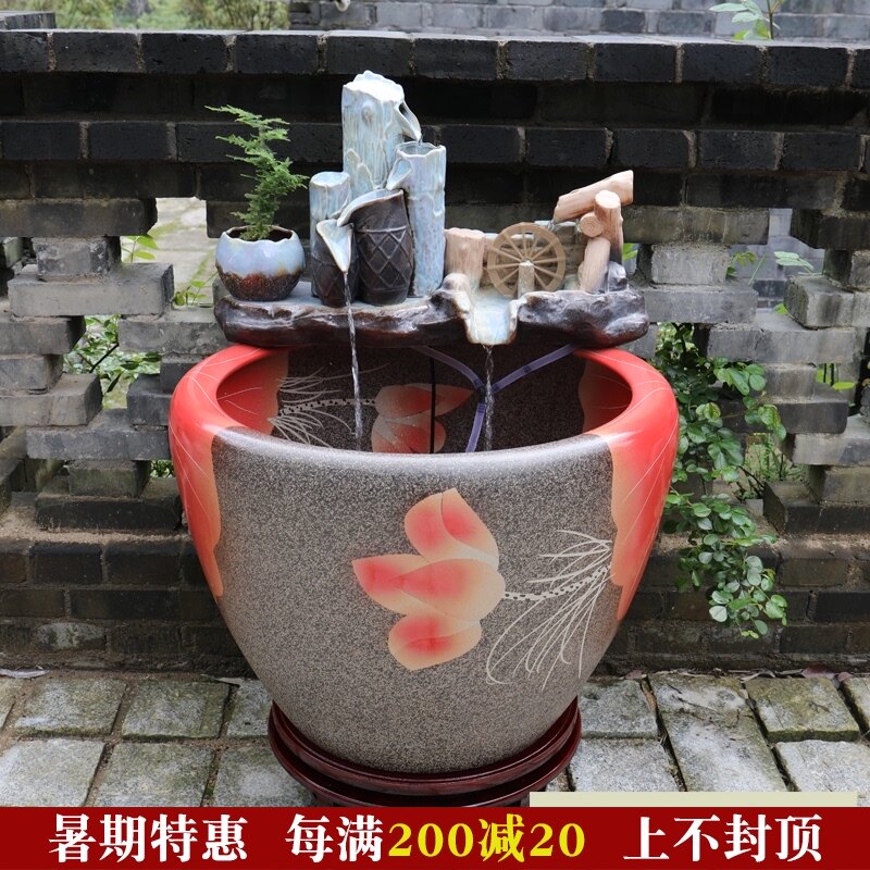 景德镇陶瓷鱼缸特大号锦鲤缸养乌龟的专用缸睡碗莲花盆荷花缸客厅