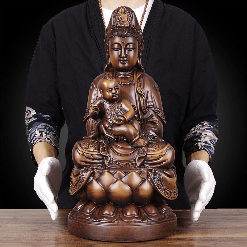 采购产品实木雕刻,观音饰品,木制坐莲,观音菩萨雕像,家拜观音佛像