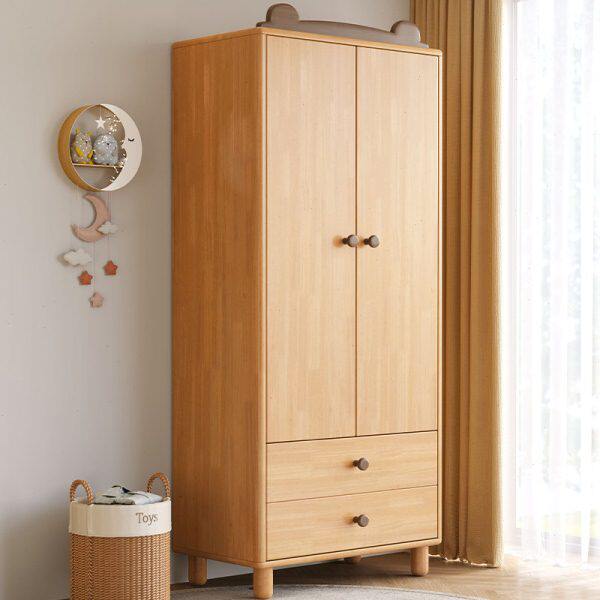 实木衣柜儿童家用卧室小户型男孩女孩儿童房成品衣柜子橡胶木衣橱