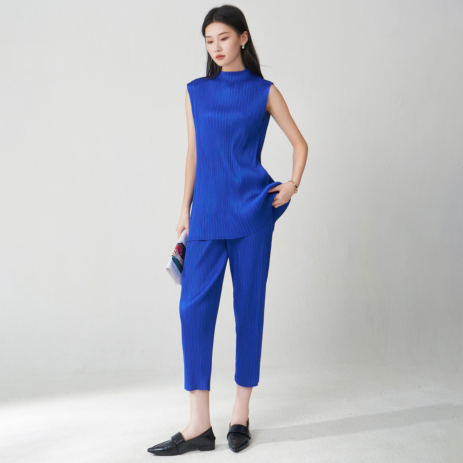 三宅时尚套装女夏两件套气质通勤简约休闲百搭衣服潮流女一套整套