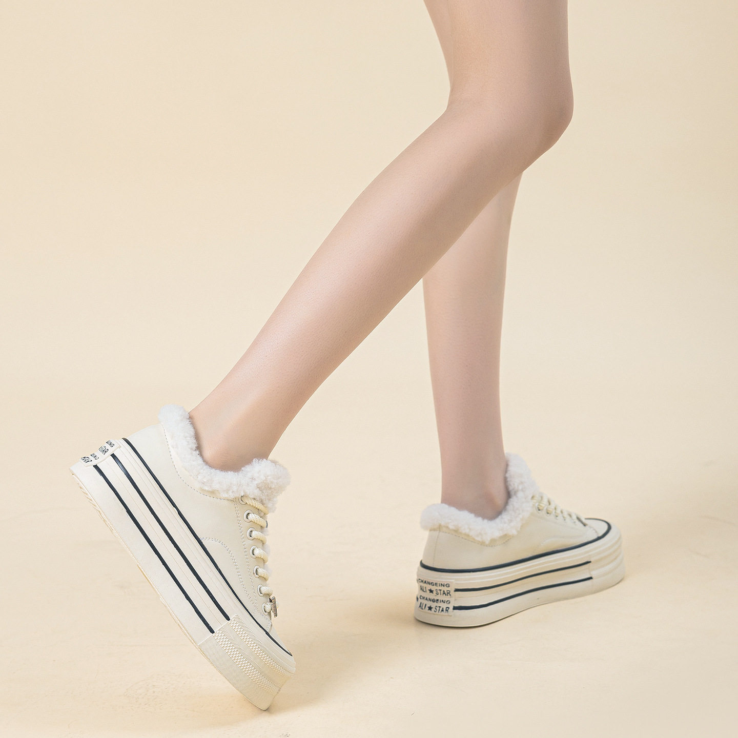 真皮棉鞋女冬季新款加绒韩版保暖增高百搭板鞋女