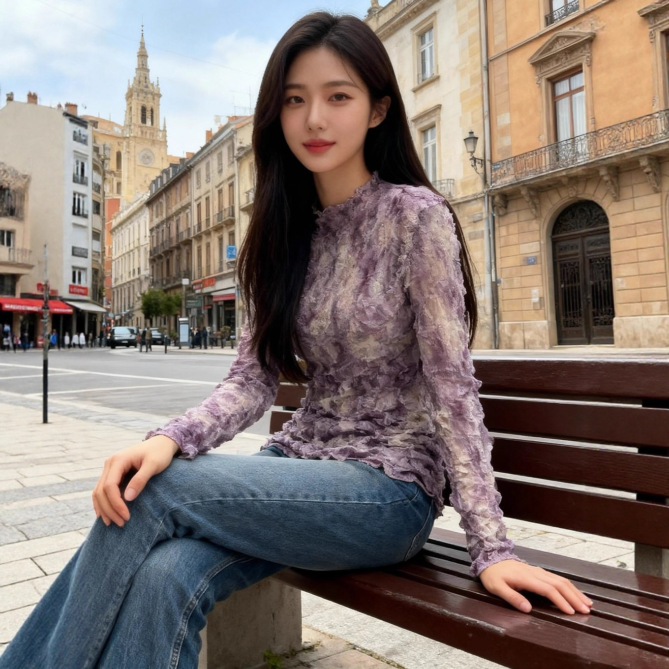 日韩热销长袖打底衫女可外穿不规则褶皱上衣女士设计感小众t恤衫