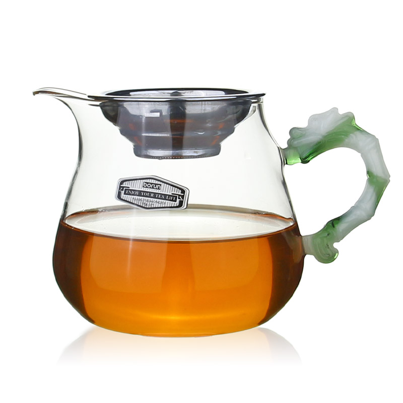 玻润耐热玻璃公道杯茶滤加厚防烫双层公杯茶漏茶具分茶器套装一体图片