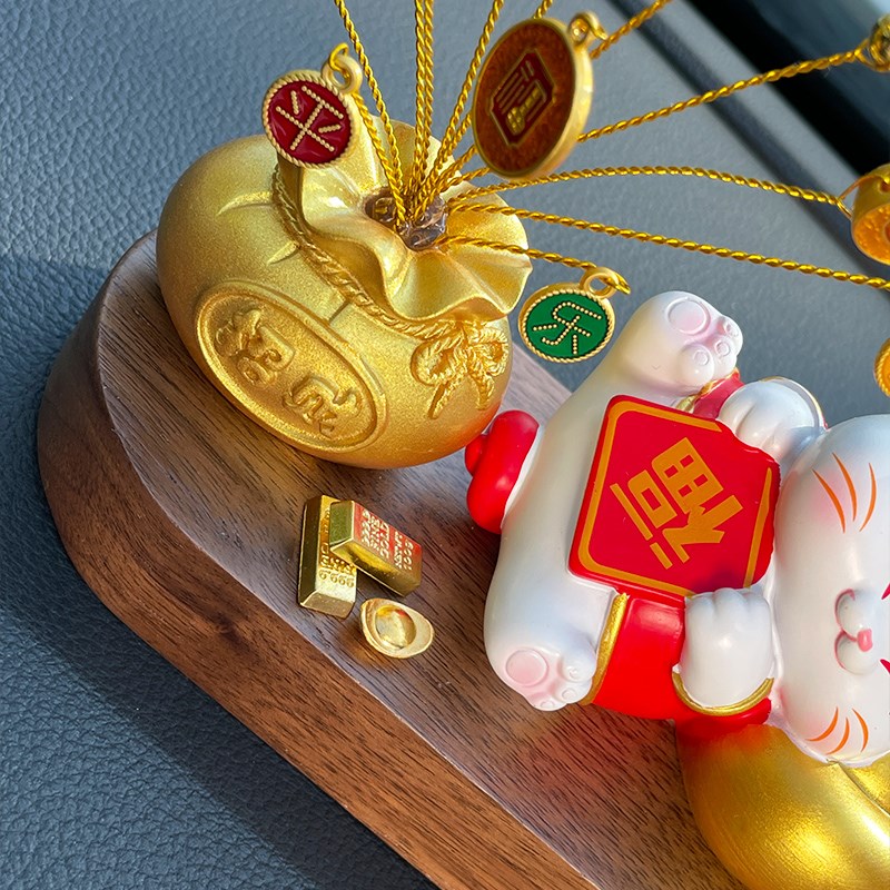 汽车招财猫摆件车内网红创意摆台车载摆件中控台摆件装饰用品礼物