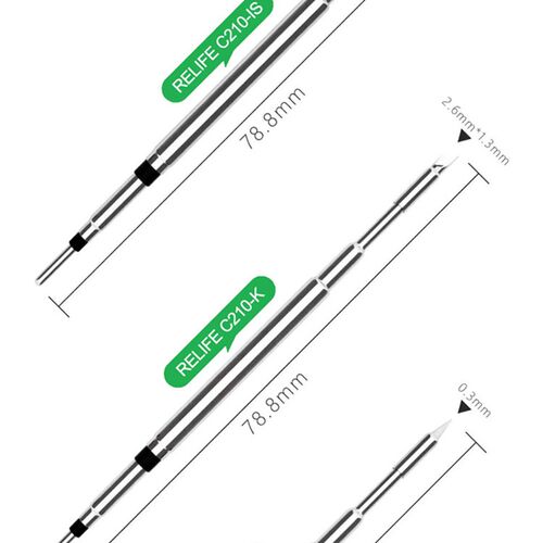 国产C210烙铁头 速工T26D i2c焊台 A9 C210通用发热芯直弯刀头