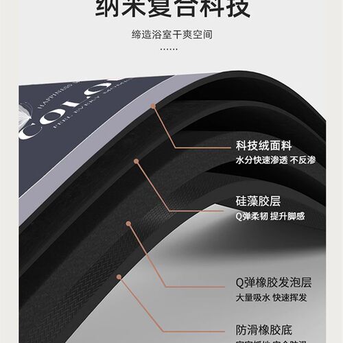 厨房地垫防滑防油可擦免洗专用脚垫子家用长条防水硅藻泥吸水地毯