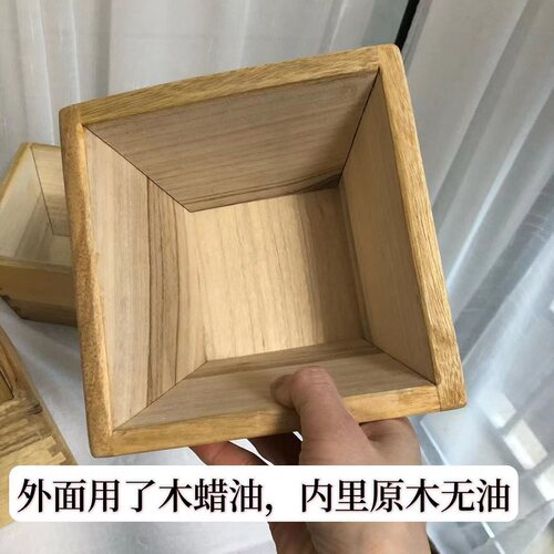升子招财摆件日进斗金米斗办公室桌面创意开张礼品樟木实木榫卯
