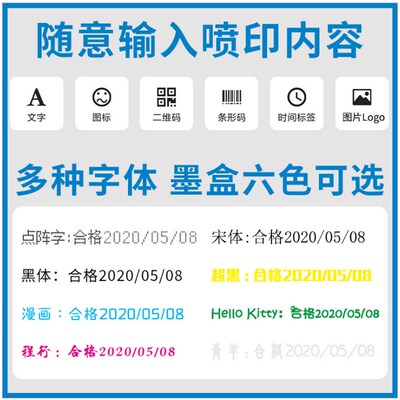 适用手持喷码机快干墨盒2588+ IUT300S BK906 B9F16A