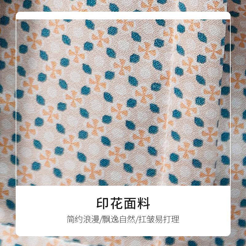 固执秋季新款复古学院风系带波点泡泡长袖连衣裙30733LQ08277