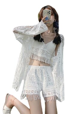 2026新款夏季分体罩衫三件套针织衫泳衣女均码小清新海边温泉水上