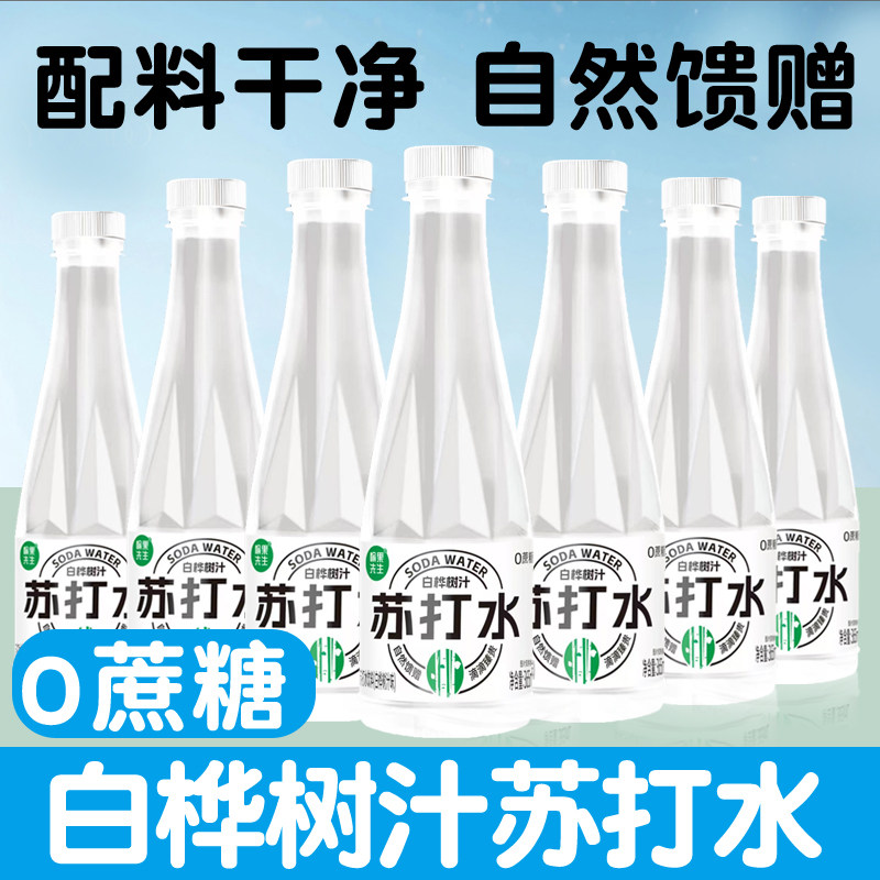 白桦树汁无气苏打水植物饮料0蔗糖低卡脂健康饮品365ml整箱批特价