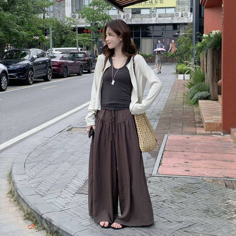 苏珊SUSAN 夏季简约风百搭半身裙舒适防晒吊带小衫三件套女5066S
