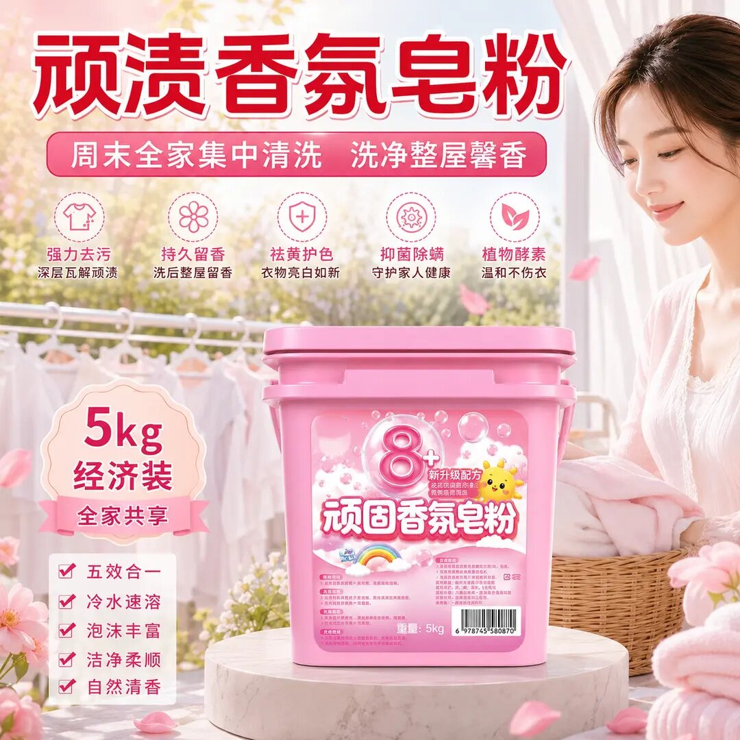 顽固香氛皂洗衣粉校服净多效活氧去污留香温和速溶爆炸盐易洁森