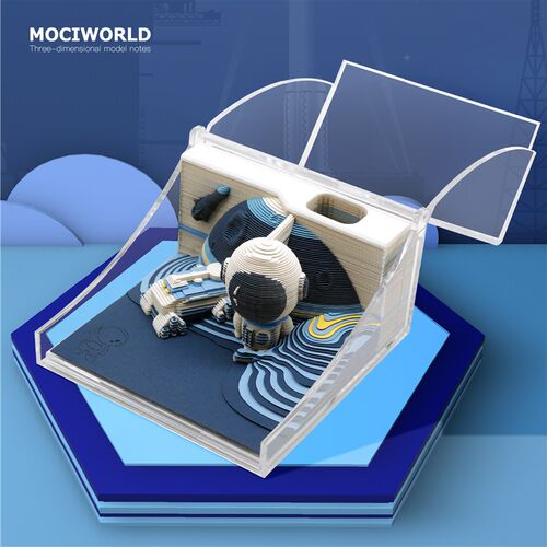 太空系列3D立体纸雕便签纸天宫长征五号模型便利贴文创意摆件礼物