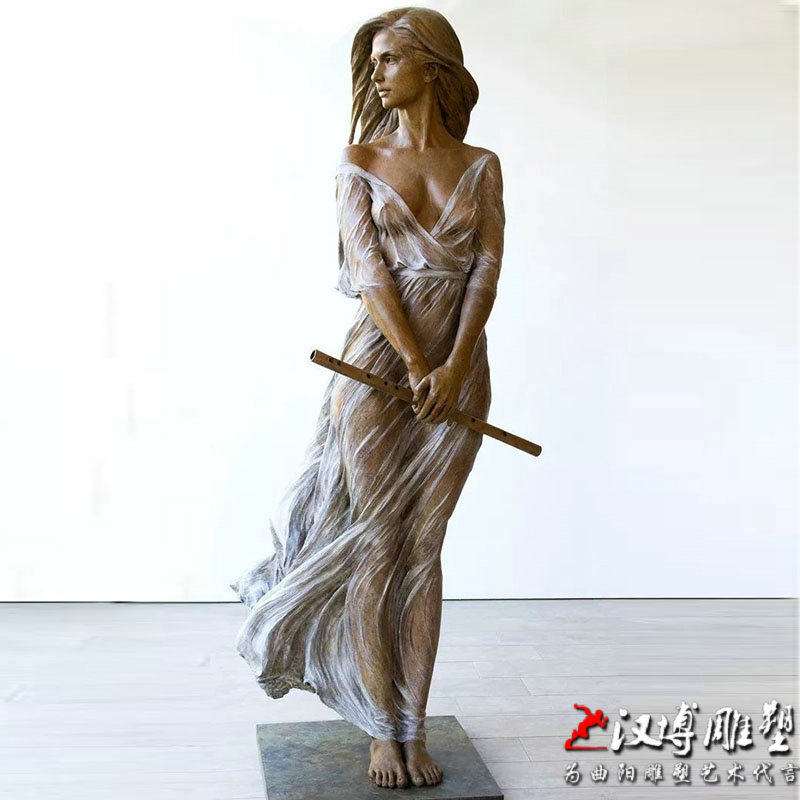 美女雕塑泥塑模型铜雕人物摆件城市景观园林户外广场室内摆放雕塑