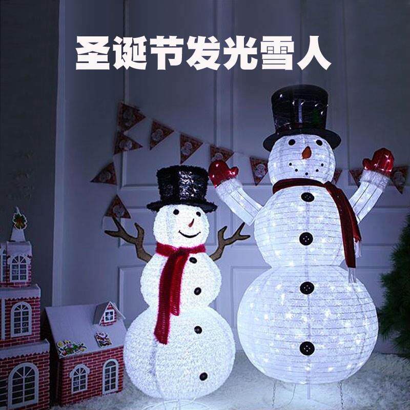 圣诞装饰品电池发光礼帽雪人商场酒店橱窗圣诞节场景布置道具摆件