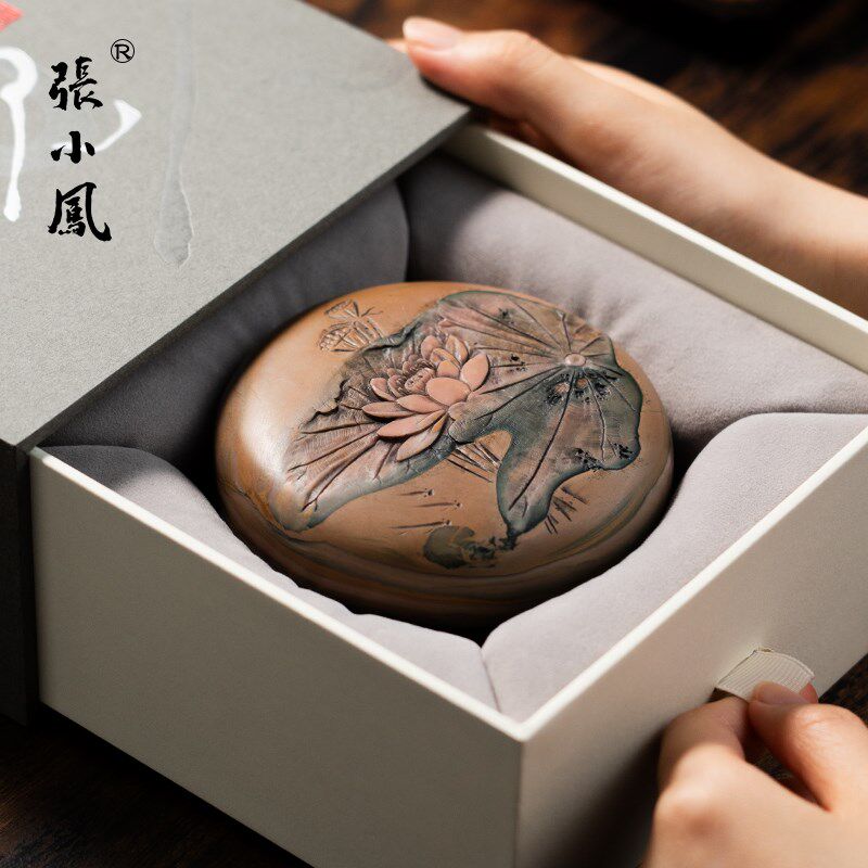 张小凤苴却砚带盖碗砚可研墨原石大师手作天然原石攀枝花墨条手工