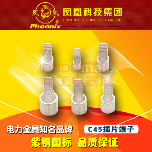凤凰C45-4国标平方插片形接线端子 IT插片紫铜焊口线鼻子1000只