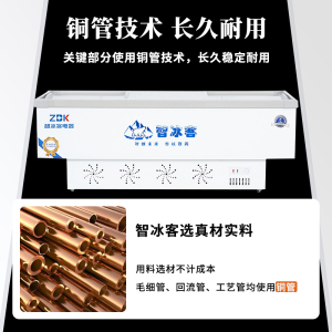 冰柜商用大容量冷藏展示柜保鲜冷冻两用冰箱超市冷柜玻璃卧式岛柜