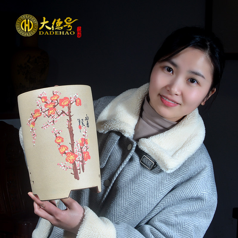 宜兴陶瓷紫砂花盆大口径透气君子兰兰草兰花蝴蝶兰室内盆栽专用盆
