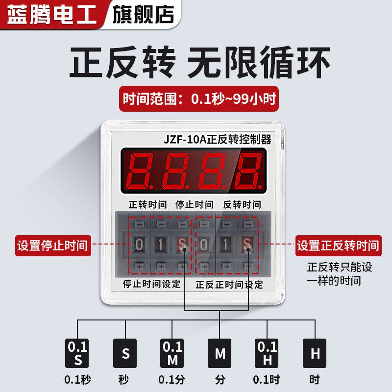 电机正反转定时控制箱自动循环时间控制器380V时间继电器正转反转
