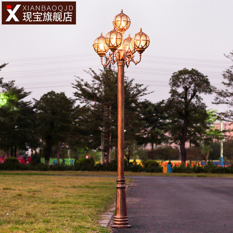 复古led路灯户外防水花园别墅景观欧式灯室外庭院高杆五头小区灯