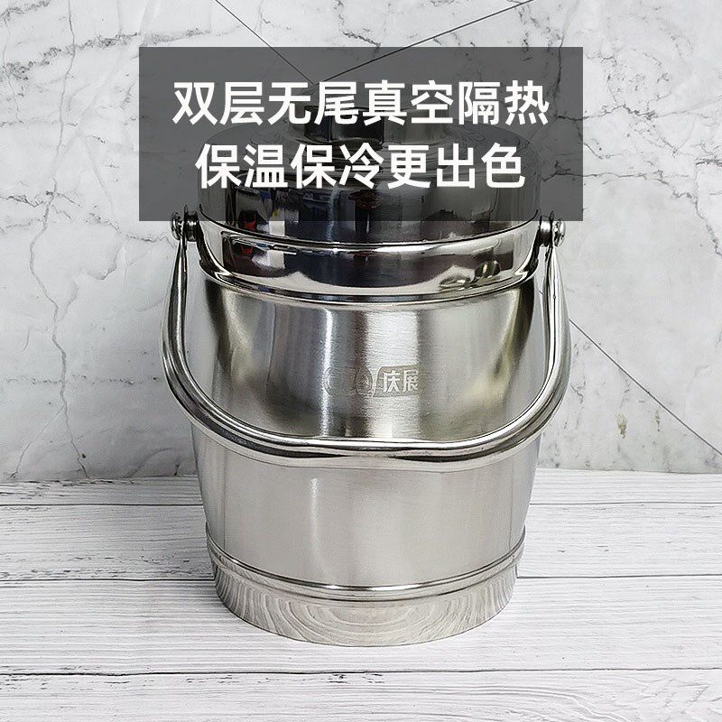 庆展加厚不锈钢大容量保温饭盒桶多层成人学生便当盒送餐保温提锅