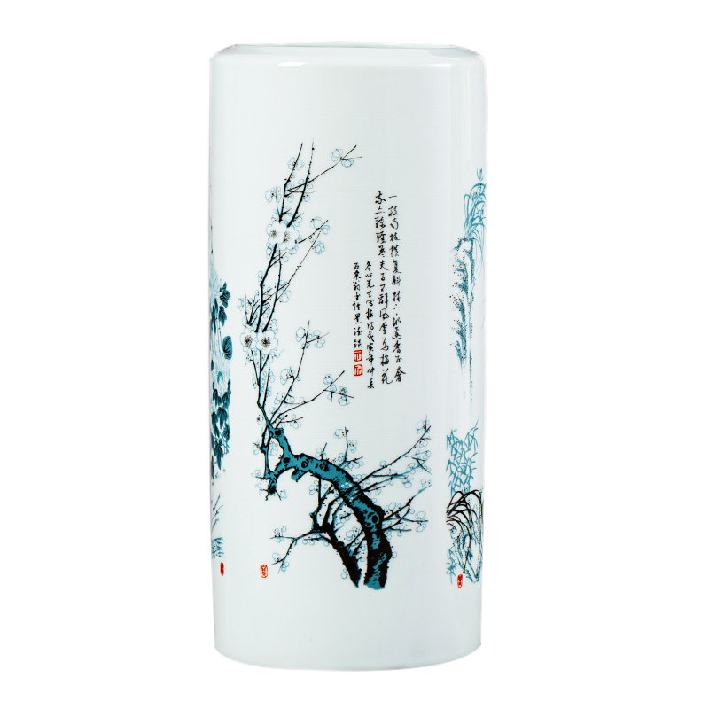 景德镇陶瓷器富贵竹大花瓶圆形中式水养竹子客厅插花摆件家居饰品