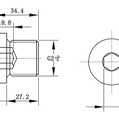 碳钢管螺纹内六角法兰带边油塞 G2寸-11牙 管丝堵油堵法兰螺塞