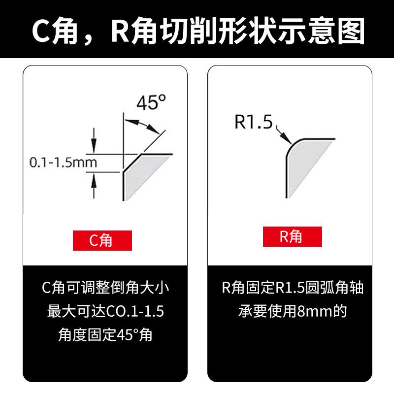气动修边倒角器木工手动修角机神器45度圆弧R角C角刀片气动倒角机