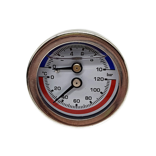 YN-40Z不锈钢耐震温度压力一体表水温表0-10bar120水压气压40MM